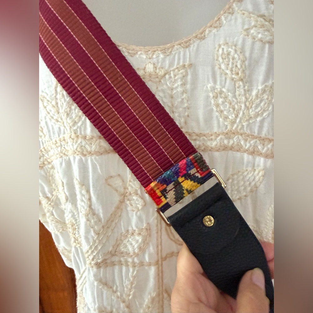 Colorful Purse Guitar Strap with gold tone hardware geometric - Picture 5 of 5